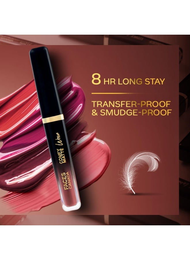 فاسيسكانادا أحمر شفاه سائل كومفي مات واو من فيس كندا - كوكو كراش 07، 3.8 مل | مسحة واحدة | لون غني | مريح على الشفاه | ينساب بسلاسة | يدوم طويلاً | مقاوم للانتقال - Image 3